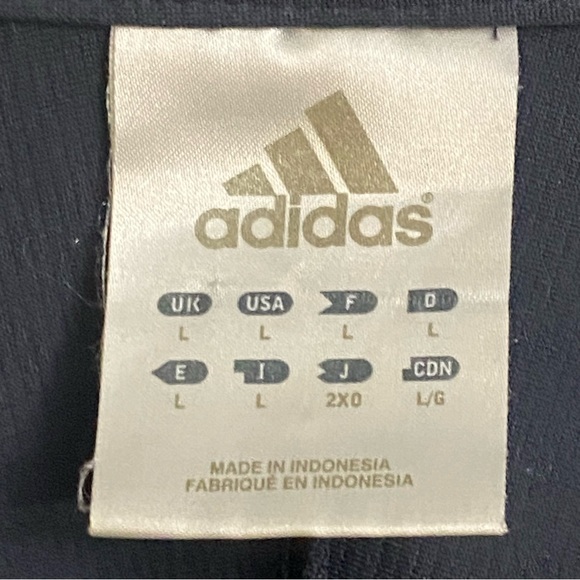 Adidas Climalite Gray & Blue Long Sleeve Three Stripe Workout Shirt Sweatshirt L - Picture 7 of 10